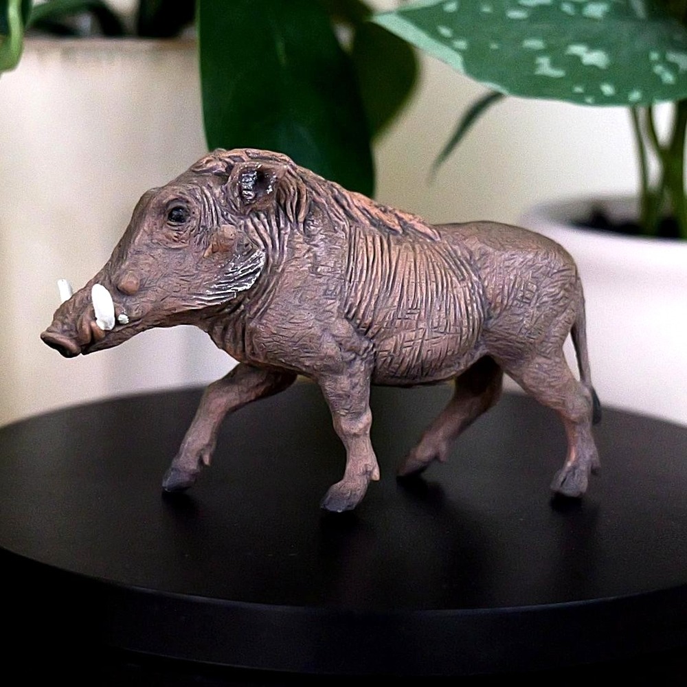 Warthog Figurine - Hand Painted & Collectible‎ Wild Animal Toy Figure - Papo
